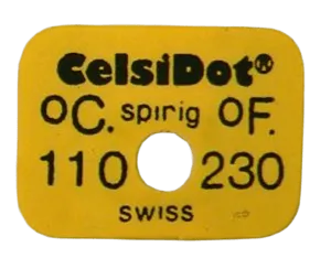 CelsiDot® — Etiqueta sensora de Temperatura (punto único)